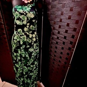 Elegant Green Floral Satin Jumpsuit